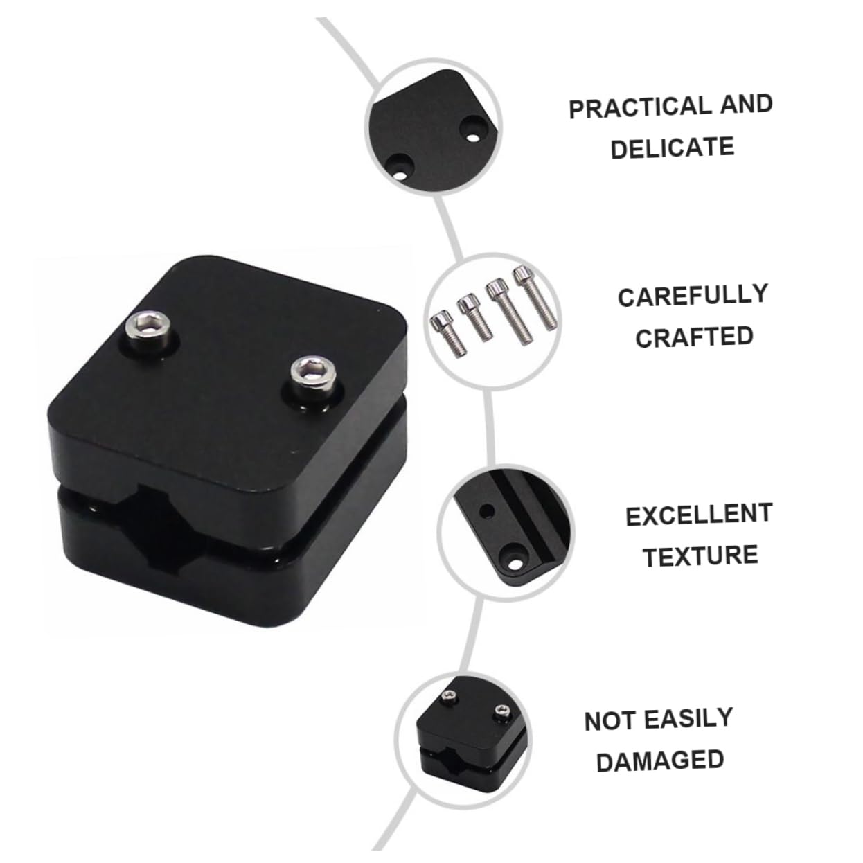 PLAFOPE Support GPS pour Moto en Alliage D’Aluminium Noir pour Téléphone