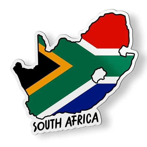 South Africa Map with Flag Magnet for Car Fridge Locker Metal Door - 4"
