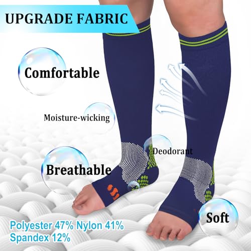 Image of 30-40mmHg Medical Graduated Compression Socks for Women&Men Circulation-Compression Stockings-Knee High Socks for Support,Hiking,Running