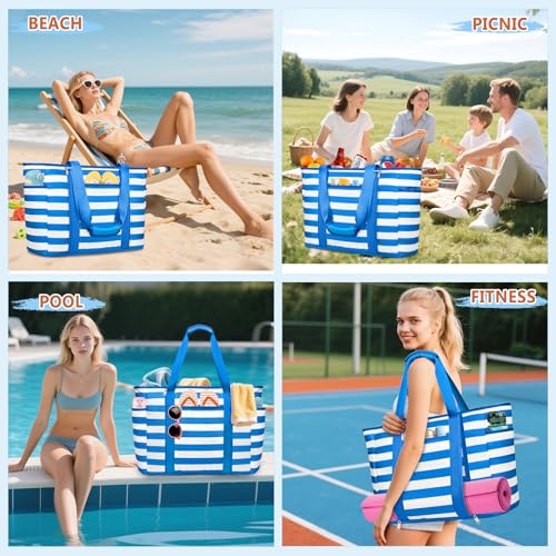 Image of Extra Large Beach Bags for Women Waterproof Sandproof Beach Tote Bag