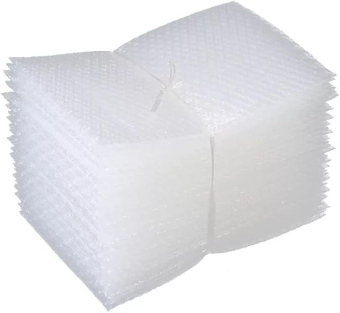 GMQG 50pcs bubble wrap bags clear small bubble pouches shock proof protective cushioning mailing package shipping storage mailing moving (13 x 18 cm)