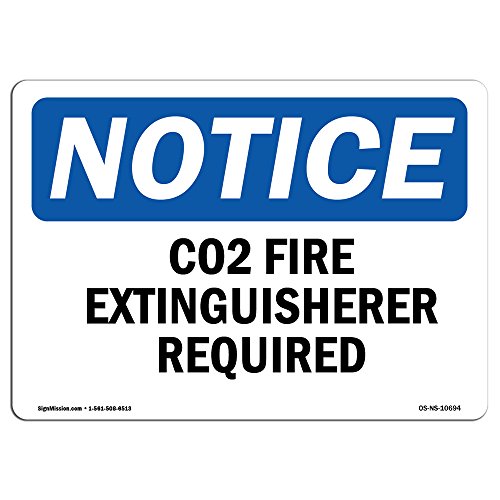 SignMission OSHA Notice Signs - Co2 Fire Extinguisher Inside | Decal | Protect Your Business, Construction Site, Warehouse | Made in The USA, Landscape