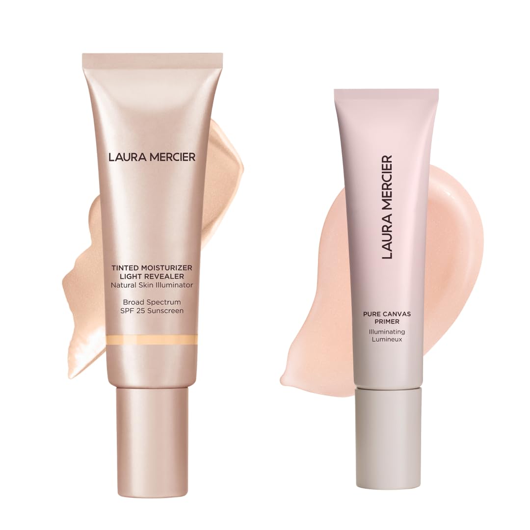 Laura Mercier Tinted Moisturizer Light Revealer with SPF 25 Luminous Finish Shade 1C0 Cameo and Pure Canvas Primer