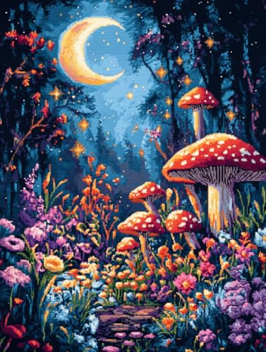Peinture diamant kit complet fleurs strass cristal point de croix 40x50cm