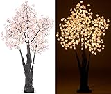 [page_title]-Luminea Lichterbaum: LED-Deko-Kirschbaum, 384 beleuchtete Blüten, 150 cm, für innen & außen (LEDbäume)