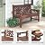 nalone Outdoor Bench with Cup Holders, HDPE Porch Bench Fade Proof (Brown)