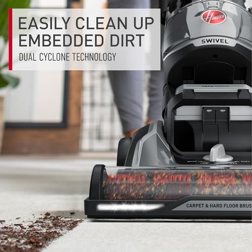 Hoover High Performance Swivel XL Vacuum Cleaner, Bagless Upright Vacuum, HEPA Media Filtration, MaxLife System, WindTunnel Technology, Corded Vacuum Cleaners for Home Use