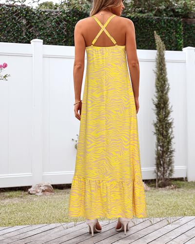 Image of NOLLSOM Casual Women's Summer Dresses 2025 Sundress Sleeveless Floral Boho Long Dresses Beach Vacation Clothes