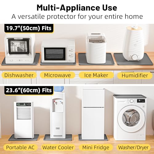 Image of NAMTSO Mini Fridge Silicone Mat, 24 inchx24 inch Floor Protector Drip Tray, Grey | Waterproof & Non-Slip Water Cooler Mat, Soft Silicone Tray for Ice Maker, Humidifier & Coffee Maker, Portable AC Drip Pan