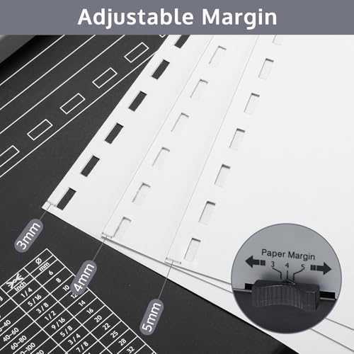 OFFNOVA Bindemaschine 21-Loch 450 Blatt Bindegerät, Spiralbindung Buchbinder Maschine mit Starter Kit Kamm Bindung Stacheln, für tägliche Office