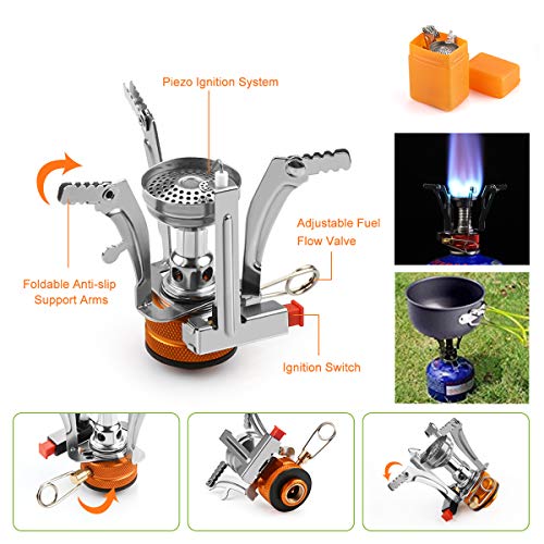 Camping Crockery Set for 2 People with Camping Stove, Awroutdoor Camping Cooking Set Pots, 0.8 L Teapot 2 Cups Aluminium, Camping Picnic Cookware Cookware Set Foldable Pot Pan Cooking Cookware Set - Image 6