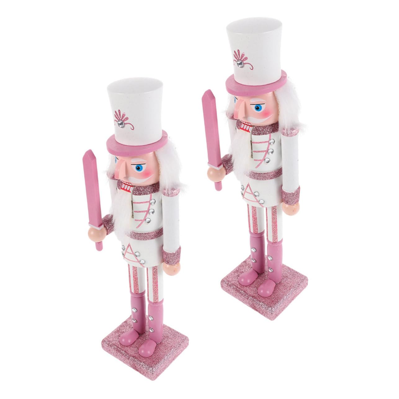 Alipis 2pezzi Schiaccianoci di Natale Soldato di Legno Figura Natalizia Tradizionale Decorazione per Scaffali Giocattolo da Collezione per Ragazzo Ragazza Ragazza
