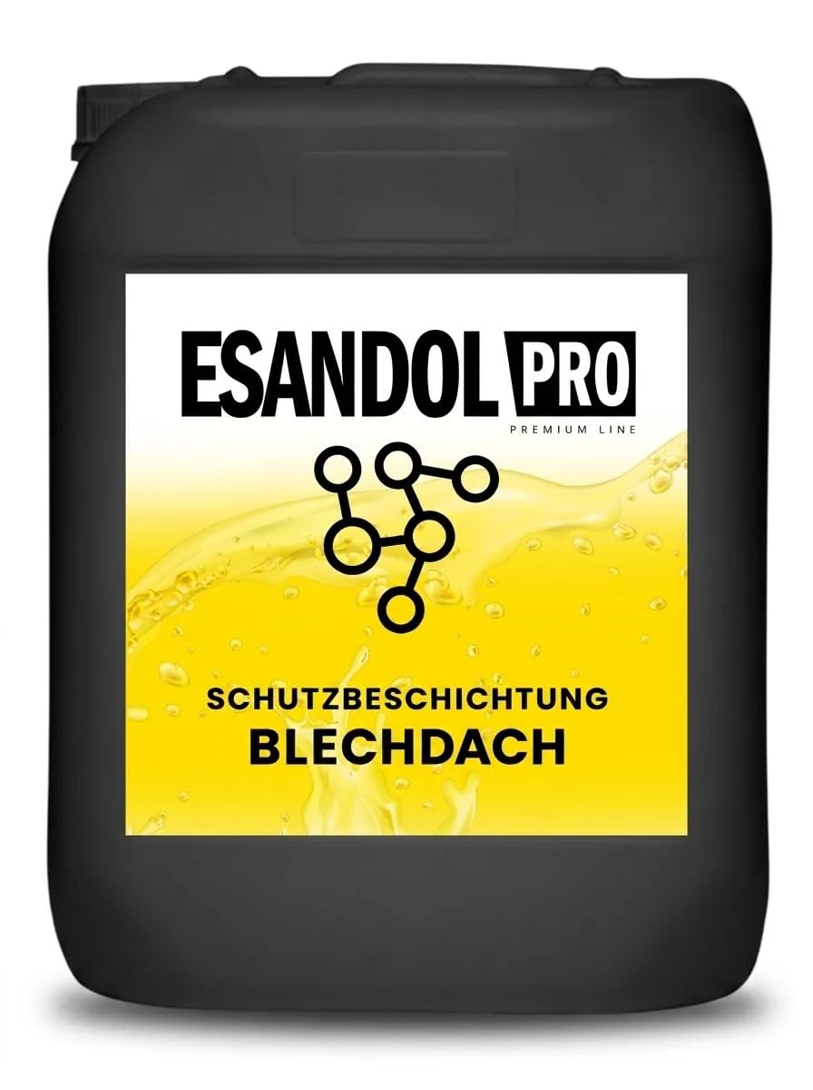 ESANDOL Dachbeschichtung Metallziegel 20 L – bis zu 800 m², wasser- und schmutzabweisend, Witterungsschutz, farblos