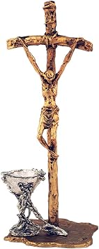 Venerare Saint John Paul II Crucifix with Communion Chalice | Great Catholic Gift for First Holy Communion, Confirmation, Ordination, and Weddings | Christian Home and Chapel Decor