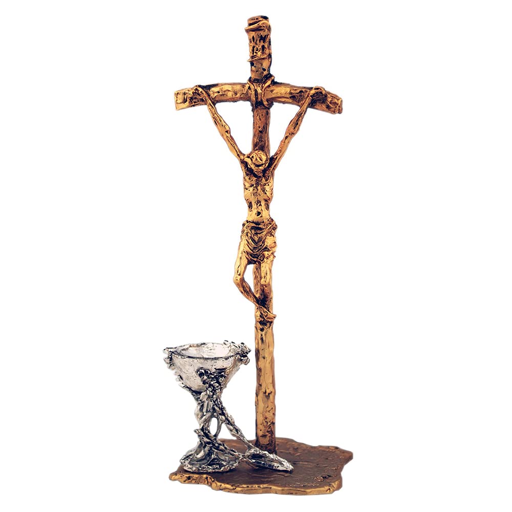 Venerare Saint John Paul II Crucifix with Communion Chalice | Great Catholic Gift for First Holy Communion, Confirmation, Ordination, and Weddings | Christian Home and Chapel Décor