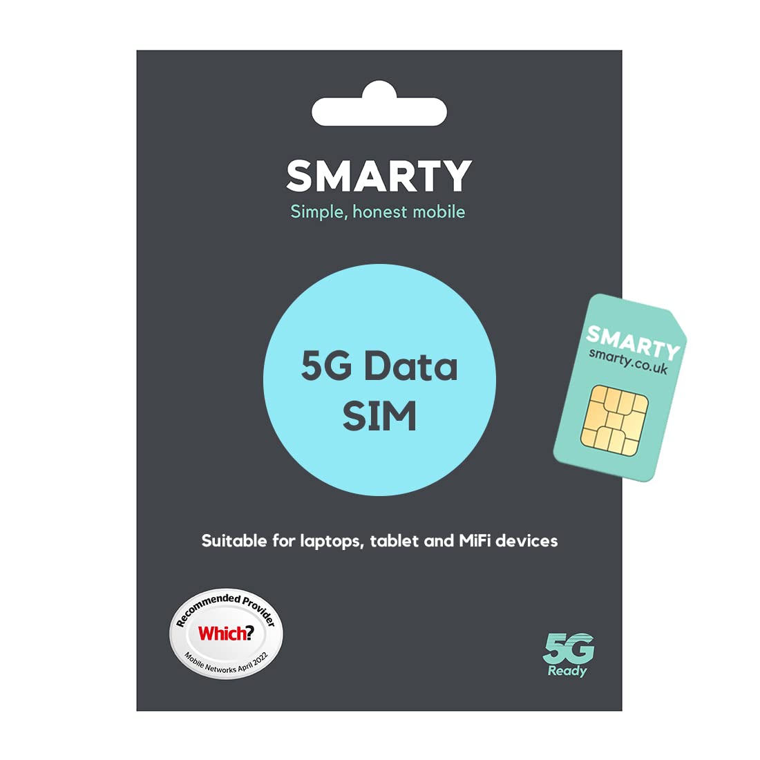 Buy SMARTY 5G DATA ONLY SIM CARD, Superfast 5G at No Extra Cost, Pay