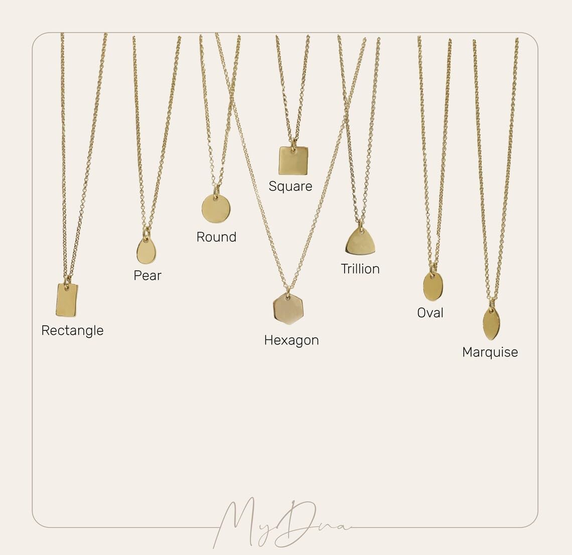 Custom Gold Square Pendant Necklace with Engraved Aztec Dragon - Mythological Aztec Jewelry