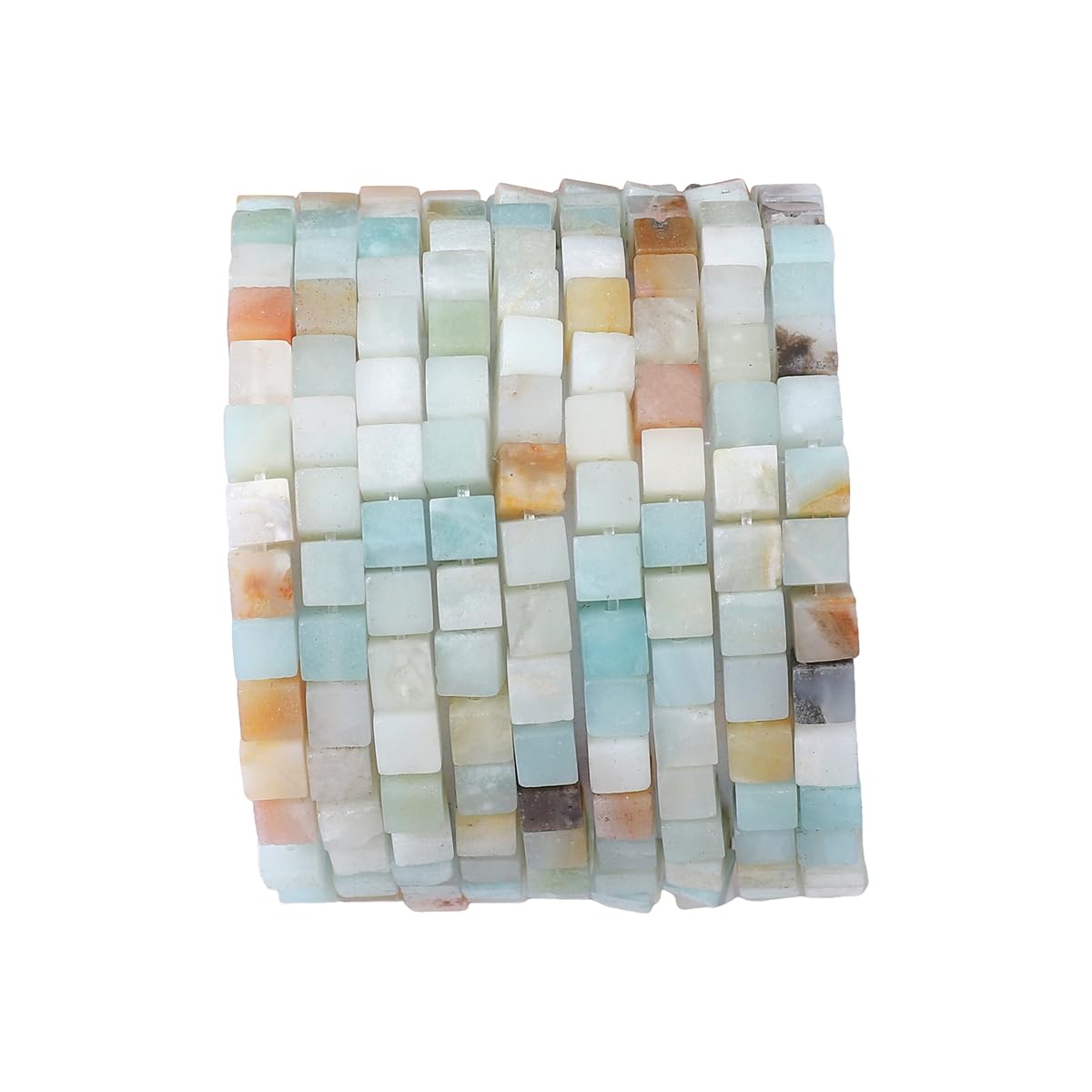 Natural Amazonite Square Stone Beads 4x4mm 85pcs Cube Loose Semi Gemstone Beads for Jewelry Making Design