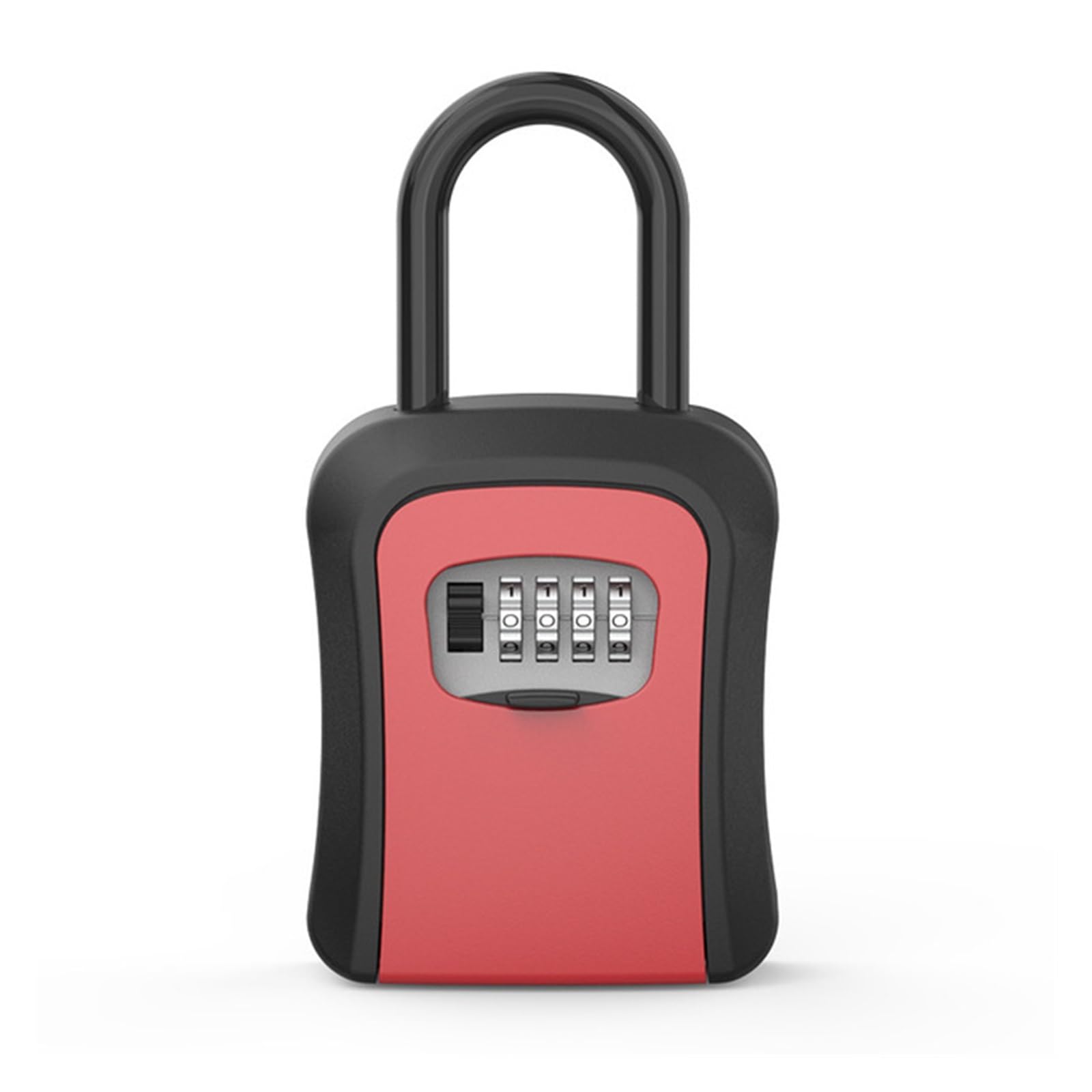 Safe Box, Metal Password Key Box Outdoor Safe Lock Decoration Code Storage Wall Mounted(Red Rigid Plastic)
