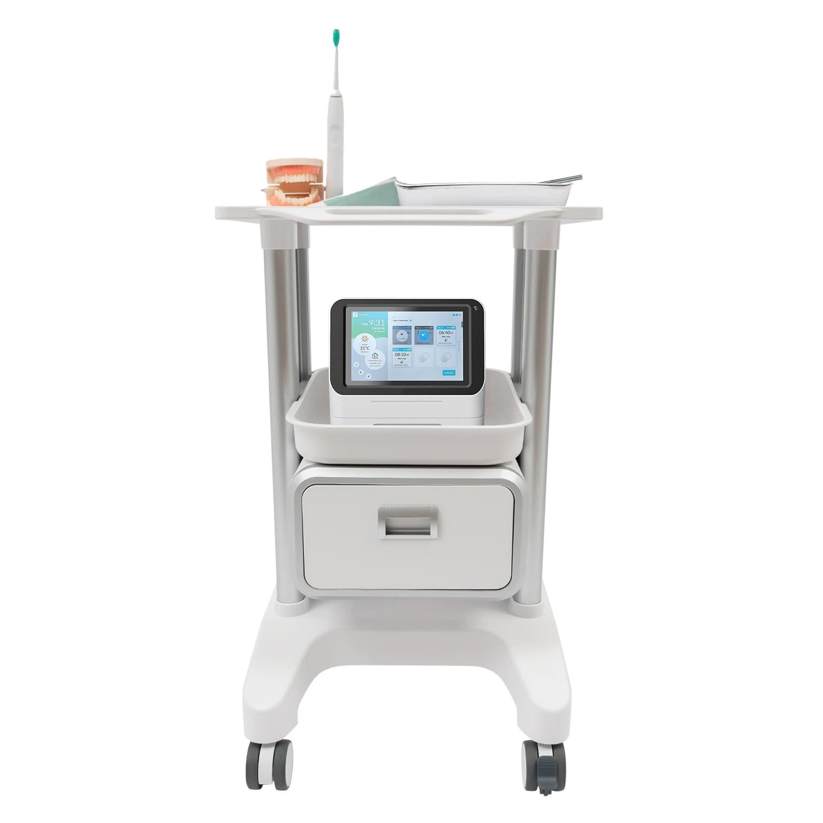 Carrello medico, beauty salon, carrello di servizio su ruote con cassetto, ruote universali, carrelli in ABS, carrelli da lavoro, parrucchieri, carrelli cosmetici, portata 60 kg