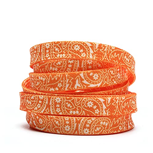Eco Memos Lacets Plat 1 Paire Chaussures de Sport Colorée Dentelle - 8mm Plat Shoelaces d'entraîneur avec Motif de Fleurs Imprimé pour Remplaçants de Lacets de Baskets Cover