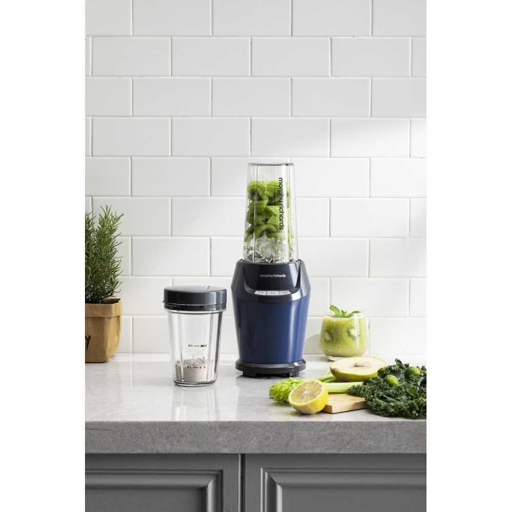 Morphy Richards Super Blender MUC-BKS2V 1000 W, 2 bols 700/500 ml, 3 modes, bleu midnight