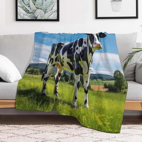 Couverture imprimée vache en flannel douce 100x130 cm - 3