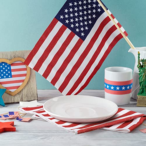 4 Pcs 4Th Of July Patriotic Kitchen Towels American Flag Stars Dish Towels Independence Day Hand Towel Red White And Blue Tea Towels For Kitchen Housewarming Gifts Memorial Day Home, 15.7" X 23.6" #TOP6