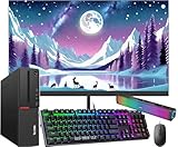 Lenovo ThinkCentre M700 SFF Desktop Computer with 24'' FHD Monitor, Core i3-6100 3.70GHz, 16GB DDR4, 256GB SSD & 500GB, Speaker, RGB Keyboard and Mouse, Windows 10 Pro (Renewed)