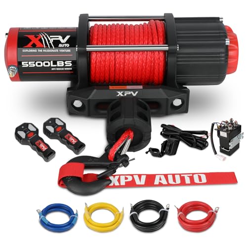 XPV AUTO 5500 lb. Winch Electric Winch Synthetic Rope 12V