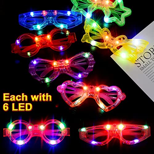 Image of Wizme Flashing LED Light Up Goggles Glasses Toy Party Blinking LED Light Glasses Party Sunglasses Flashing Light Up Goggles /Glasses for Kids (Set of 24)