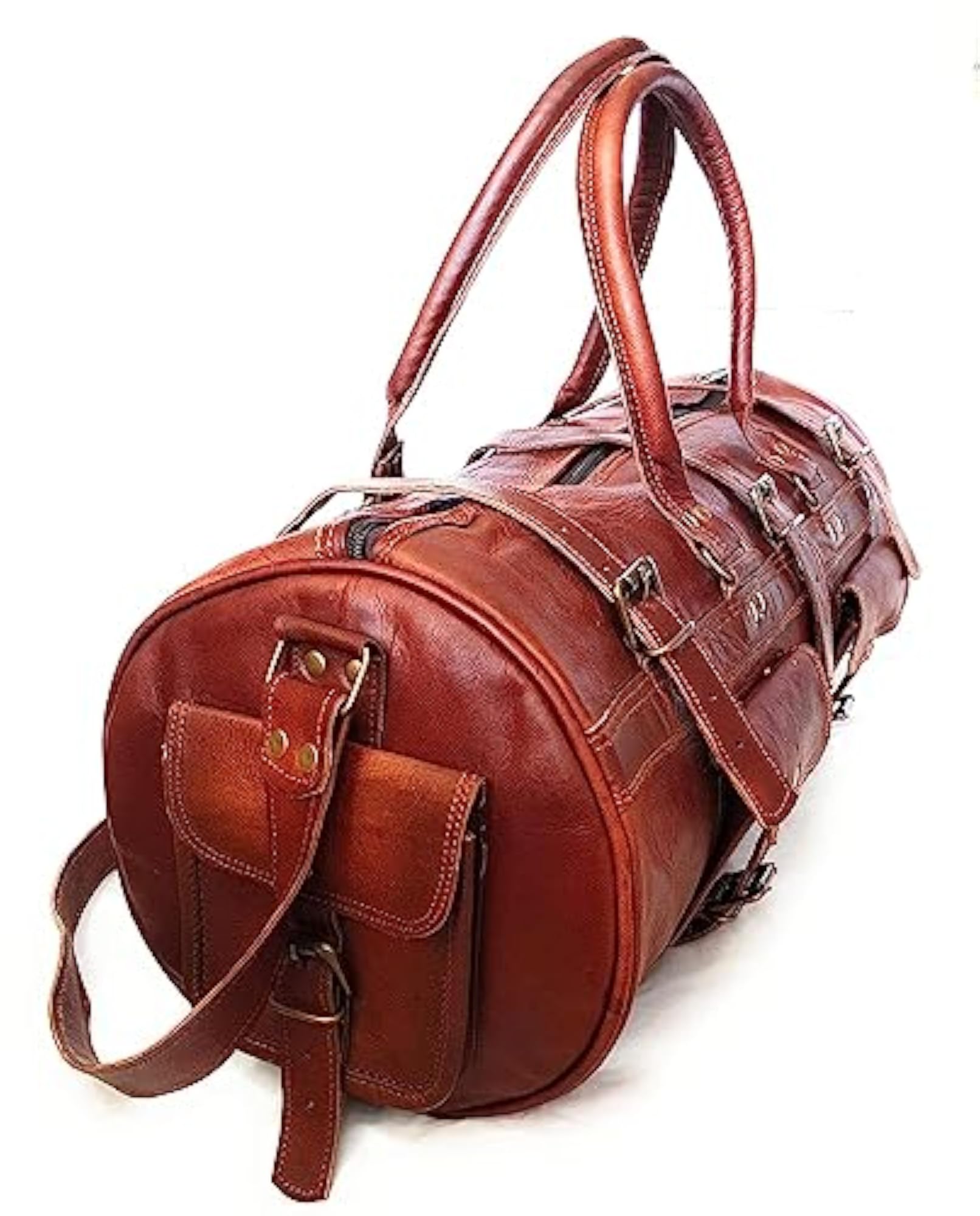 Vintage Leather Duffle Bag for Travel or Gym