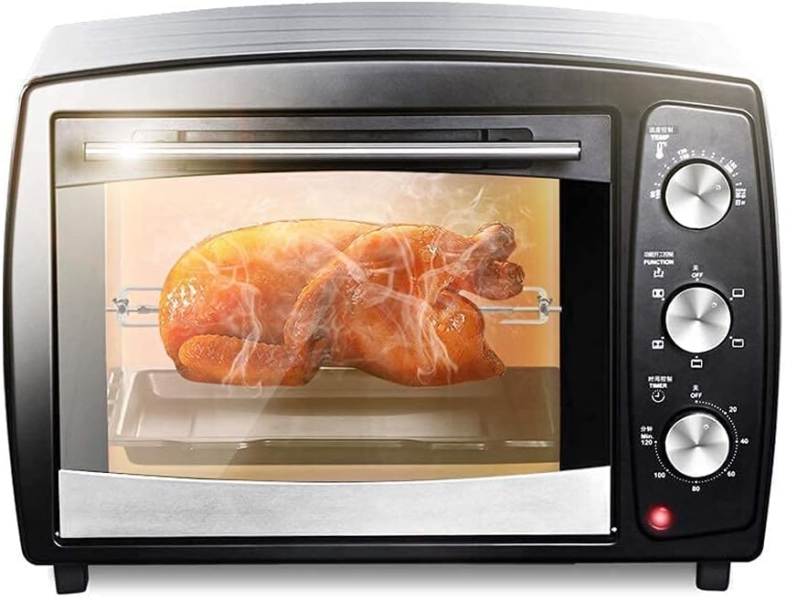 Mini 32L Electric Oven with Precision Temperature Control 100-250°C and 0-60min Timing 1500W Double-Layer Multi-Function Hot Air with Lighting Oven Black Commodity Code: LXJ-81 Aesthetic and