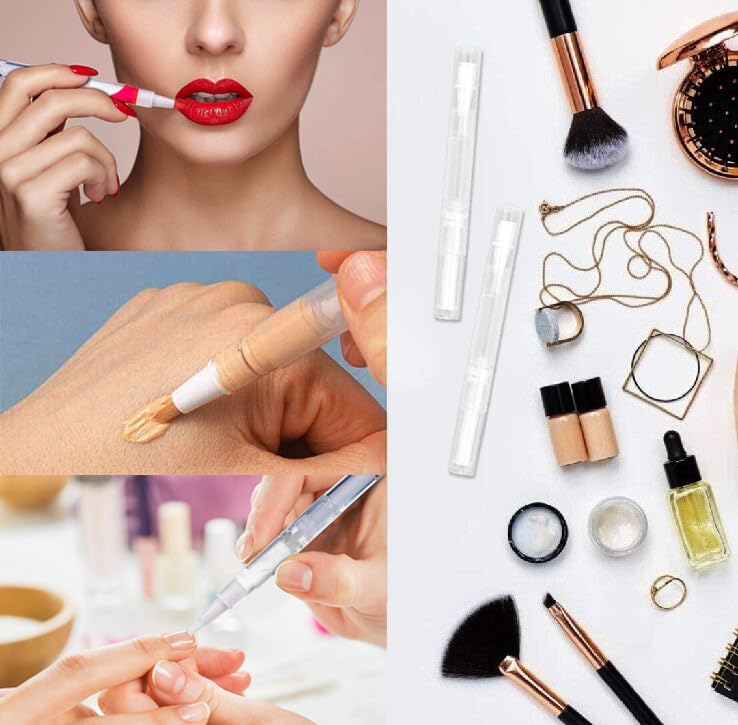 10 Pack 3 ML Transparent Twist Pens, Empty Cuticle Nail Oil Pen with Brush Tip, Cosmetic Lip Gloss Containers Applicators Eyelash Growth Liquid Tube3