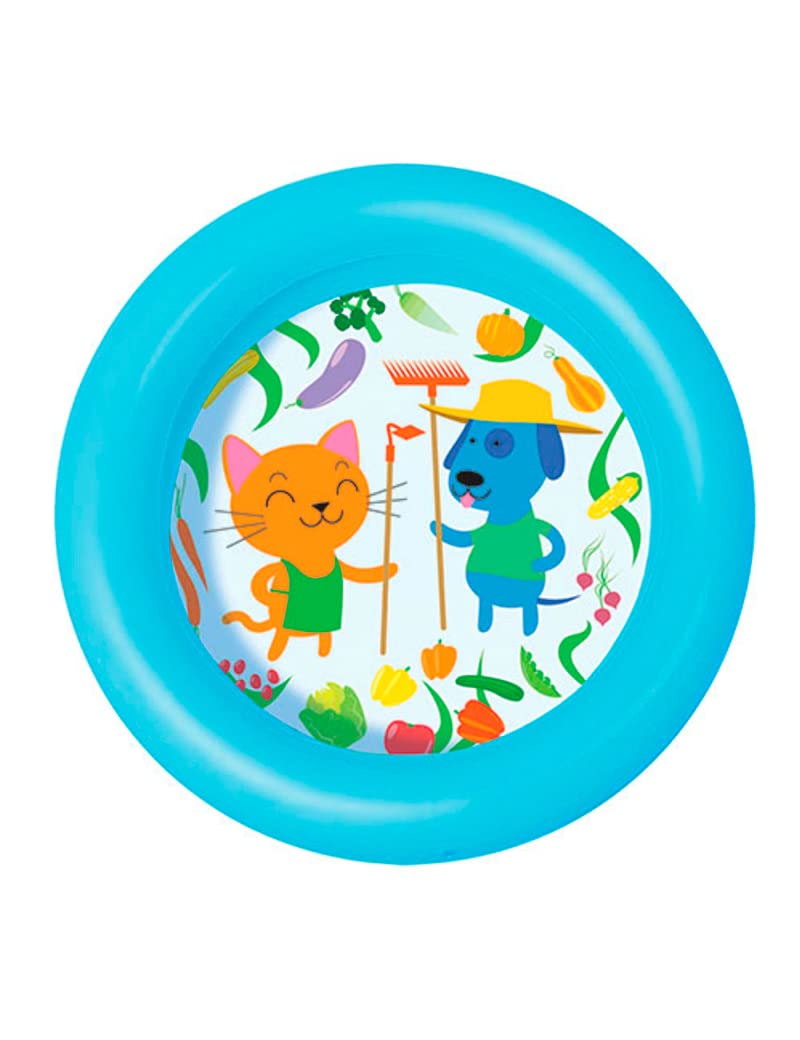 Bestway Tradineur - Piscina Hinchable Redonda Infantil, 20 litros, Vinilo Resistente, Pared de Doble Anillo, jardín, Patio, fácil de Montar, 15 x 61 cm, Color Aleatorio