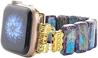 Vista 14 de Natural Stone Imperial Jasper Bracelet Beaded-Bands Compatibe with iWatch Series11 10 9 8 7 6 5 4 3 2 1, Handmade Elastic Stretch Beaded Strap For