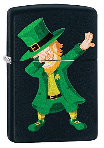 Encendedor Zippo Dabbing Leprechaun Black Matte miniatura 1
