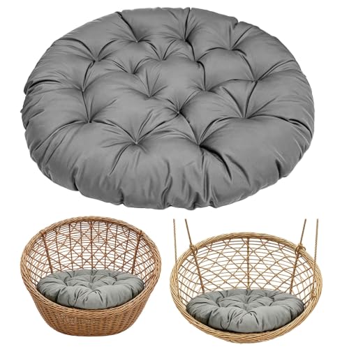 Coussin de fauteuil suspendu rond épais de 60 cm avec rembourrage en coton PP, coussin imperméable pour fauteuil suspendu, coussin de fauteuil suspendu pour fauteuil à bascule Papasan, coussin de sol