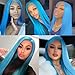 JHXAYW Light Blue Synthetic Lace Front Wig for Women Colored Wigs Straight Glueless Free Part Wigs Pre Plucked With Natural Hairline For White Women Heat Resistant Hair