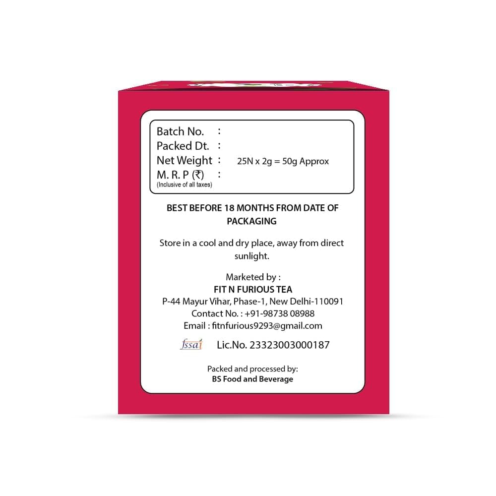 FIT N FURIOUS Rose Tea | Green Tea | Herbal Rose Tea | Rose Green Tea| Rose Petals for Strengthens Immune System 25 Tea bags - Pack of 1 2