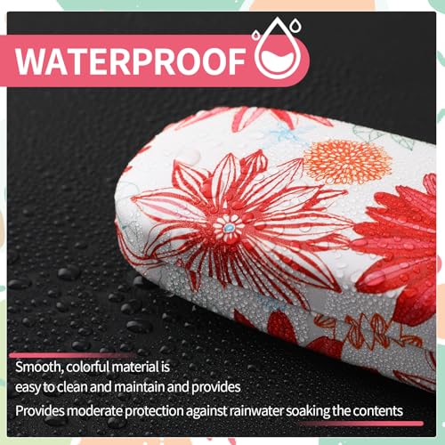 Image of 4-Piece Flower Sunglasses Case Set | PU Leather Hard Shell Glasses Box for Women (Floral and Butterfly Design) Fits Large Sunglasses, Reading Glasses and Goggles