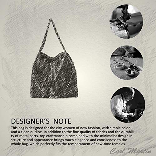 ZIYUEZIKUN Umhängetaschen für Frauen Damen Kette Umhängetasche Kettentasche Taschen für Damen Casual Handtasche große Hobo Schultertasche (Schwarz)