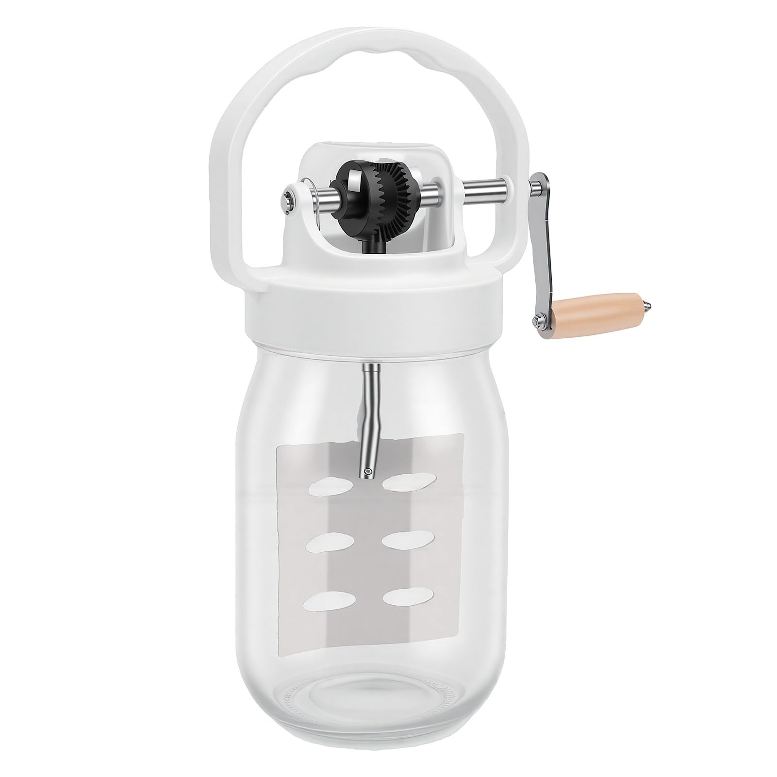 Tnfeeon Sburratrice Manuale per Burro, Barattolo in Vetro 1500ml, per