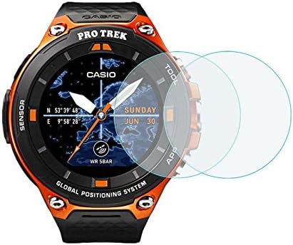 (2Pack) For Casio WSD-F20 Screen Protector, 2.5D rounded edges 9H Premium Real Tempered Glass Screen Protector For Casio Smart watch WSD-F20 / WSD - F20A