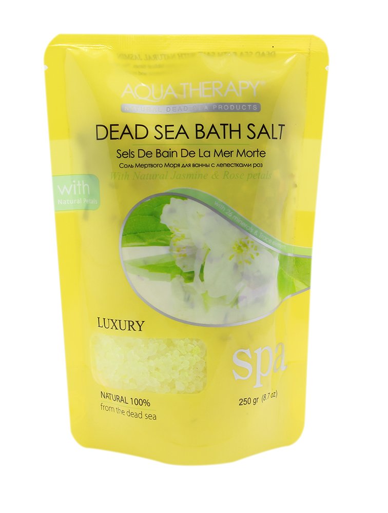 AQUA THERAPY Dead Sea Bath Salts With Jasmine Petals (Pouch), 8.8 oz Beauty