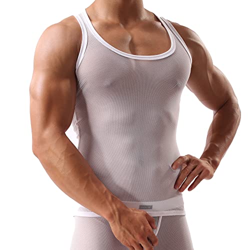 Men's Summer Fashion Tank Tops Sleeveless Compression Shirt Square Cut Muscle A-Shirts2