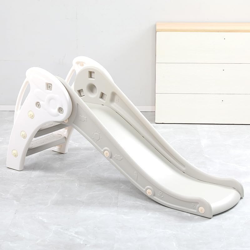 HLC Escorrega infantil, escorrega infantil exterior, escorrega infantil com deslizamento de 120 cm e cesta de basquetebol, conjunto interior exterior para crianças de 1 a 3 anos.