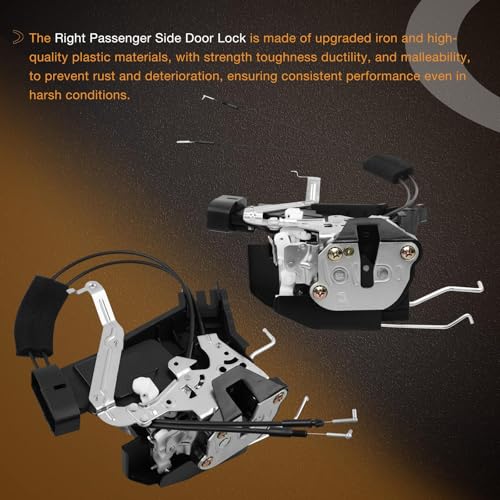 Image of Door Lock Front Right Latch Actuator Compatible with Toyota Sequoia 2001-2007, Toyota Tundra Double Cab 2005-2006 Passenger Finished Lock Block+Locking Device Replaces #69030-0C020