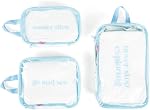 Miamica Packing Cube Set – Travel Organizers for Business Trips, Vacation, and Home Storage – Lightweight, Durable with Zipper Closure – Small, Medium, Large Cubes, Clear/Black, 3-Piece Set, Packing