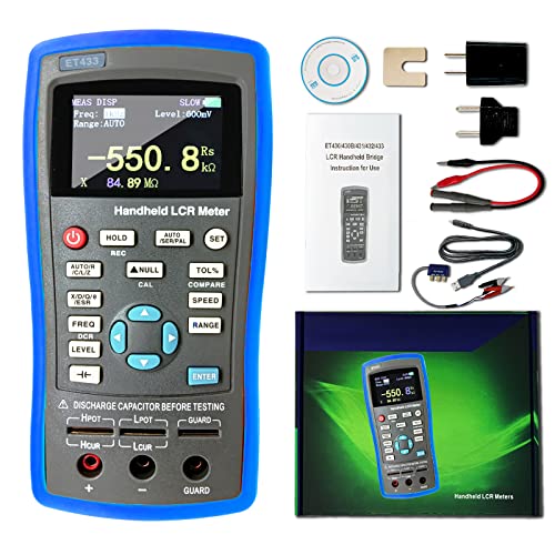 Lcr Meter Accuracy 0.2% Handheld Digital Electric Bridge With Tft Display Capacitance Tester Portable Inductance Multifunction Multimeter With Rechargeable Resistance Transistor Tester Et433 #TOP12
